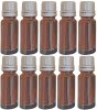 (Bild für) 10 Fläschchen à 10 ml aus Braunglas zur Aufbewahrung von ätherischen Ölen, Tropfer mit Originalverschluss
