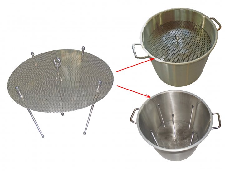 Mash-aroma basket / steamer as scorching protection for 70 litres still-pot - Click Image to Close