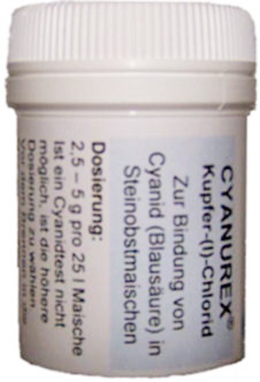 CYANUREX® - 20 g - gegen Blausäure und Schwefelverbindungen - zum Schließen ins Bild klicken