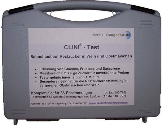 CLINI - Test - Quick Sugar Test in Wines - Click Image to Close